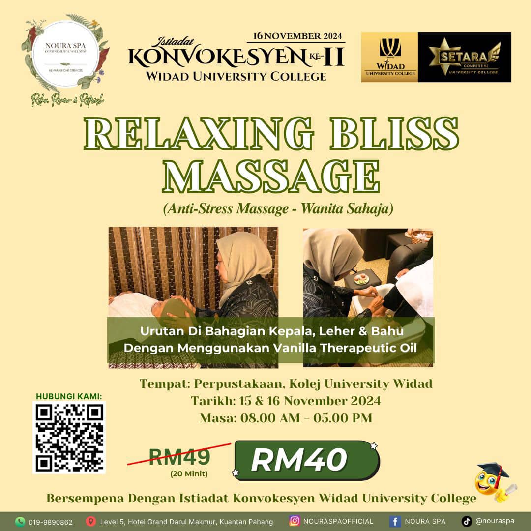 Relaxing Bliss Massage (Anti-Stress Massage - Wanita Sahaja)